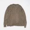 Silk Front V Tee L/S / Greige