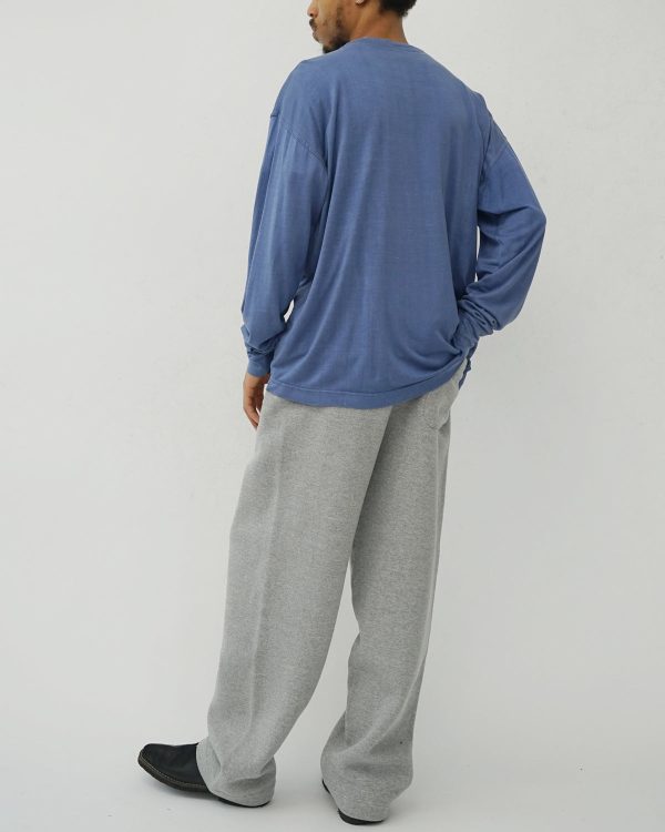 Silk Front V Tee L/S / Pale Blue - Image 3