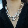 Silver Anchor Chain Necklace - Image 3