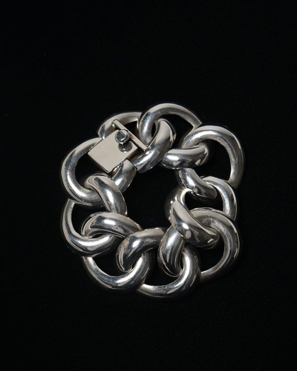 Silver Wide Chain Bracelet - Image 3