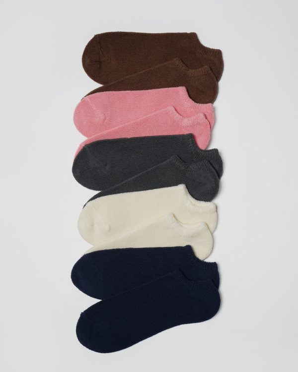 Face Pile Ankle Socks / Charcoal - Image 4